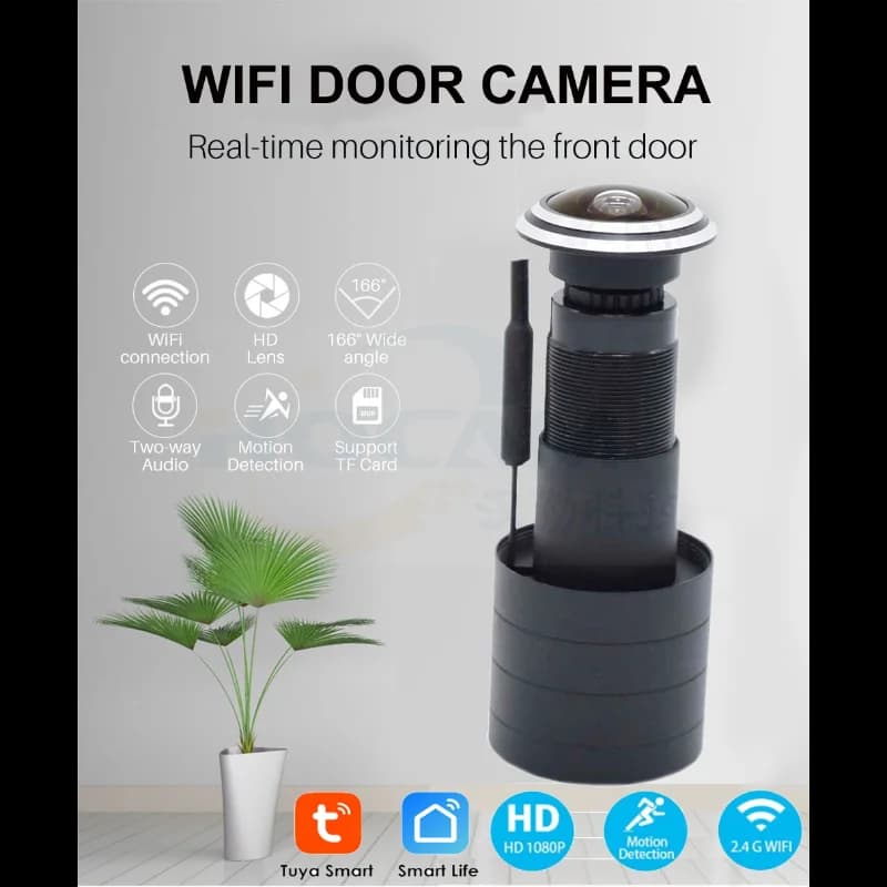 Porta Eye Hole Security 1080P HD 1.7mm obiettivo grandangolare FishEye CCTV rete Mini spioncino porta WifI telecamera P2P ONVIF
