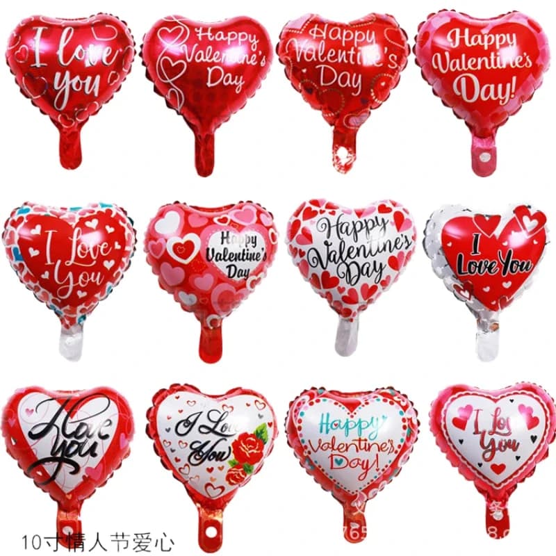 Nuovo palloncino in pellicola di alluminio inglese a forma di amore rotondo da 10 pollici Compleanno San Valentino Festa Matrimonio Decorazione della scena della stanza di nozze