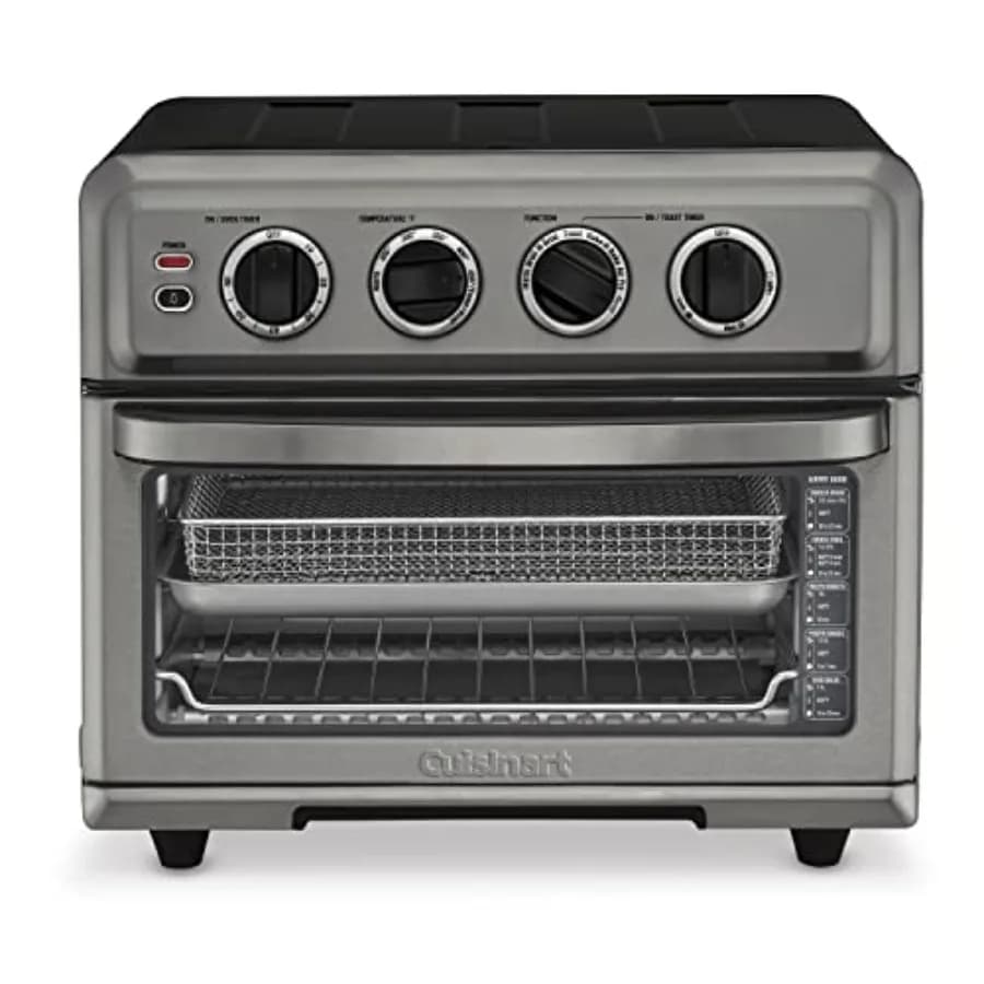 Forno Tostapane con Funzione Friggitrice ad Aria e Grill 1800W 8-in-1 Grande Capacità in Acciaio Inossidabile Nero con Funzioni Cottura, Convezione, Griglia e Broil