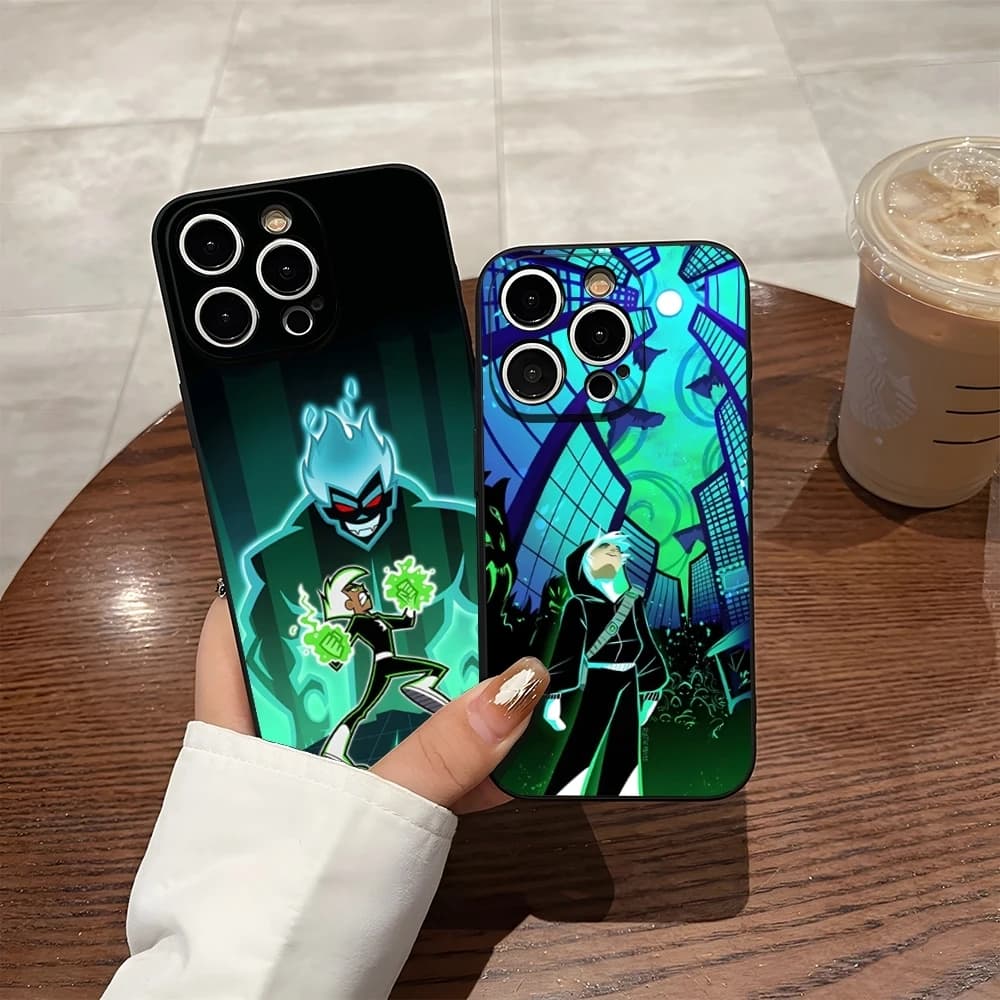 Cartoon D-Danny Phantom Phone Case For Iphone 16 Pro Max 14 12 15 Plus 17 Pro Max 13 Pro 11 Xr X Xs Plus Back Cover