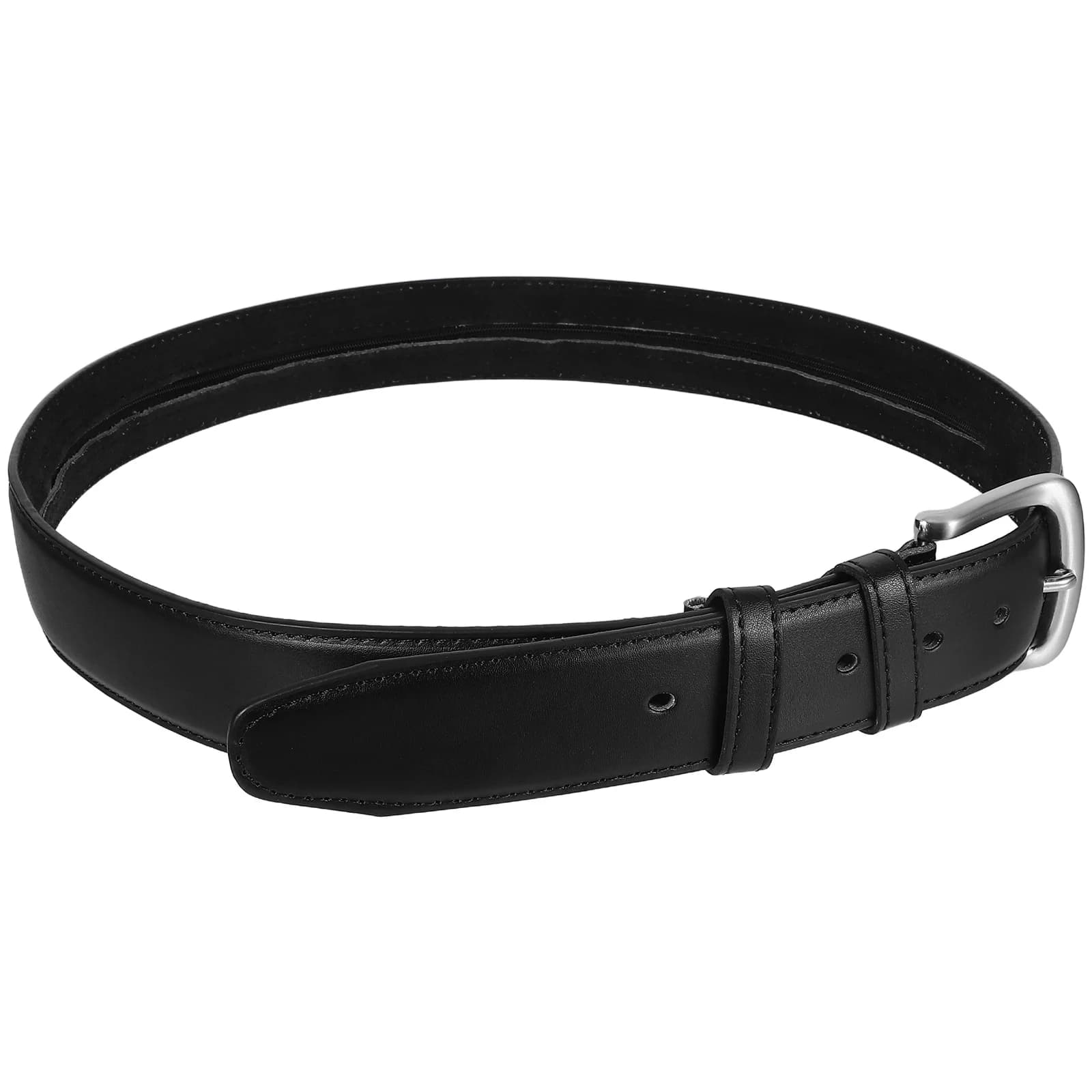 Cintura per soldi in PU Tasca con cerniera nascosta Cintura di sicurezza da viaggio Portafoglio antifurto nero Custodia nascosta Cintura per uomo