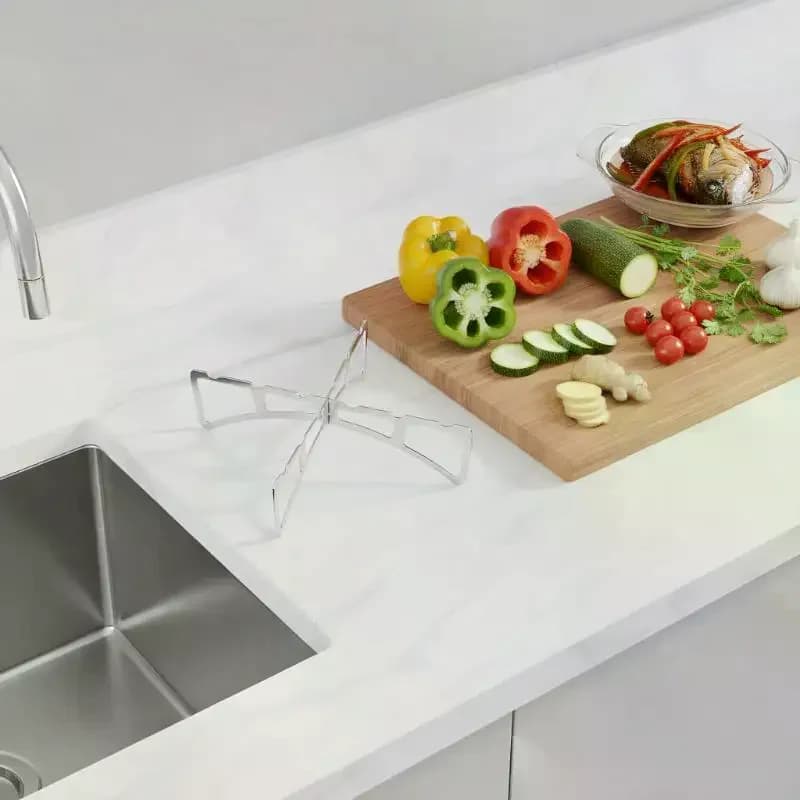 Pentole per esterni in acciaio inossidabile Pentole per cottura a vapore Cottura Pentola Supporto Airfryer Grill Accessori per alimenti Rastrelliere per cottura a vapore da cucina