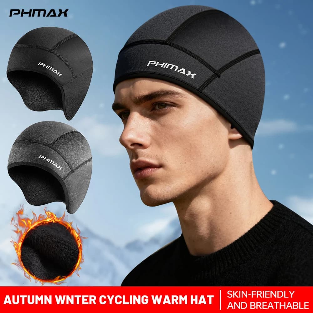 PHMAX Berretto invernale caldo imbottito protezione per le orecchie copricapo bicicletta moto fodera per casco attrezzatura da ciclismo
