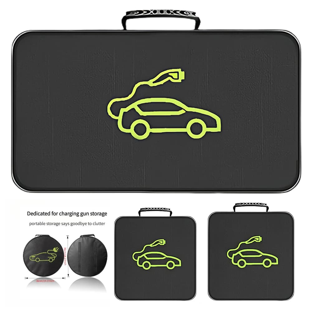 EV Car Charger Cable Storage Carry Bag For Universal Electric Vehicles Waterproof Fire Retardant Plugs Sockets Organizer Auto