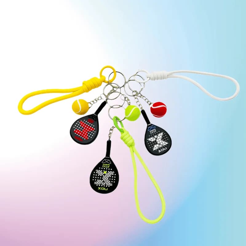 Mini tennis racket Nox Keychain, ball shape, colorful strap, perfect Christmas gift and birthday, ideal for boys and girls or friends