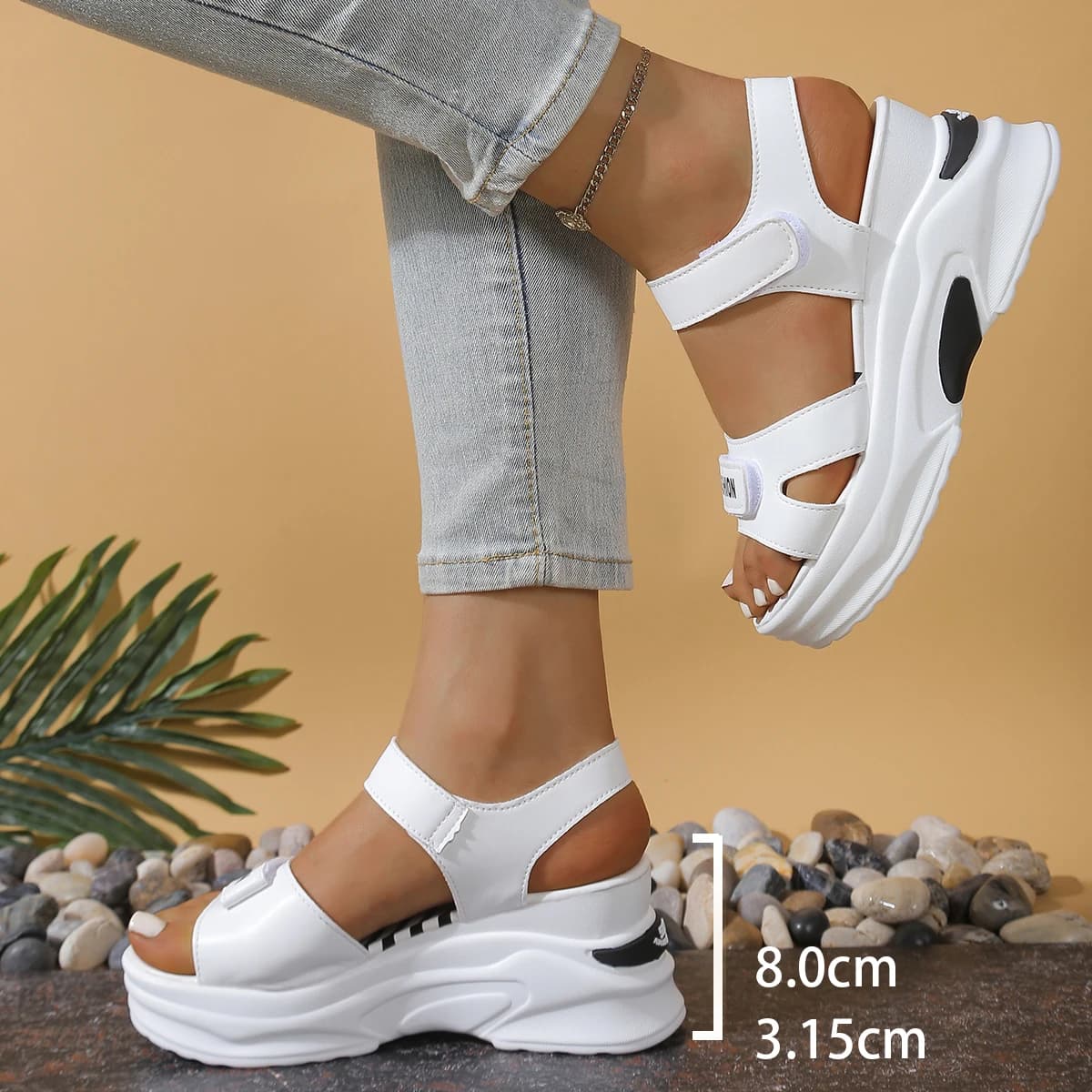 YNPO New Women Platform Wedge Sandals Summer Fashion Comfortable Shoes Women Light Casual Velcro Beach Shoes Zapatos De Mujer