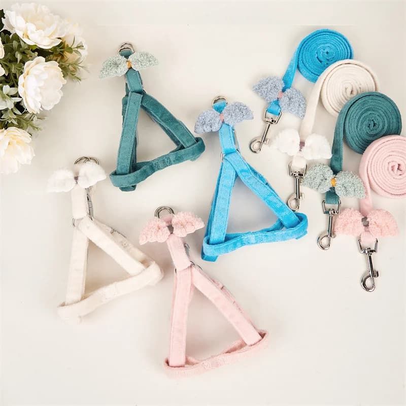 Morbido Plaid regolabile Bowknot Cat Harness guinzaglio lungo per piccoli animali pettorina per cani Set di collari da passeggio per esterni accessori per animali domestici