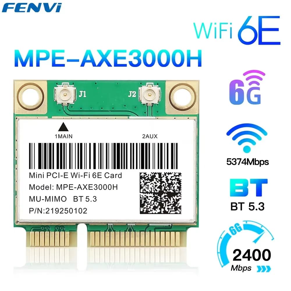 Scheda WiFi Wireless Mini PCI-E WiFi 6E 5374Mbps AX210 per Bluetooth 5.3 802.11AX 2.4G/5G/6Ghz Adattatore di rete WLAN per Win10