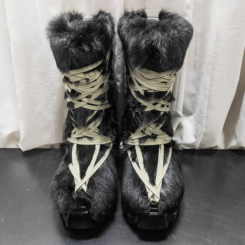 Scarpe alte da uomo, stivali platform da donna, in pelle con pelo di crine, allacciati, con cerniera, sneakers di lusso autunnali di design, bianche