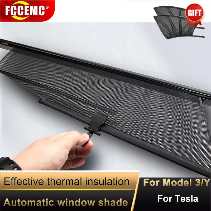 Per Tesla modello 3/Y finestra di sollevamento per auto parasole parasole personalizzato tenda per auto finestra laterale maglia visiera parasole protezione estiva fredda