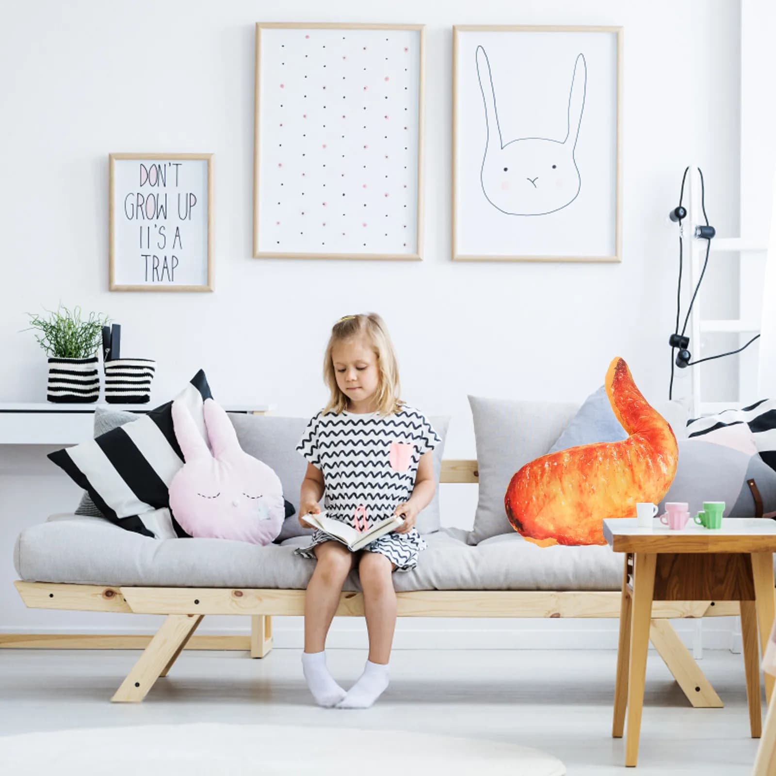 Chicken Wing Throw Pillow Fun Playful Food Inspired Cushion Perfect Size for Any Space Sofa Bed Chair Car Stylish Novelty