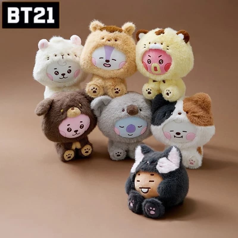 Nuova Serie BT21: Bambole Sedute Carine e Creative per Ragazzi e Ragazze, Giocattoli in Peluche alla Moda, Morbidi e Delicati sulla Pelle, Regali per le Feste