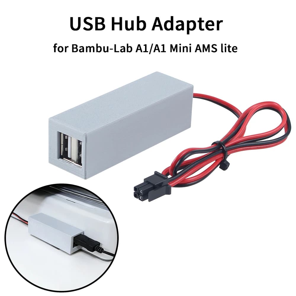 Hub USB per Bambu A1/A1 Mini, kit di espansione AMS Lite con 2 porte USB, parti aggiornate per stampante 3D per Bambu A1 A1 MINI