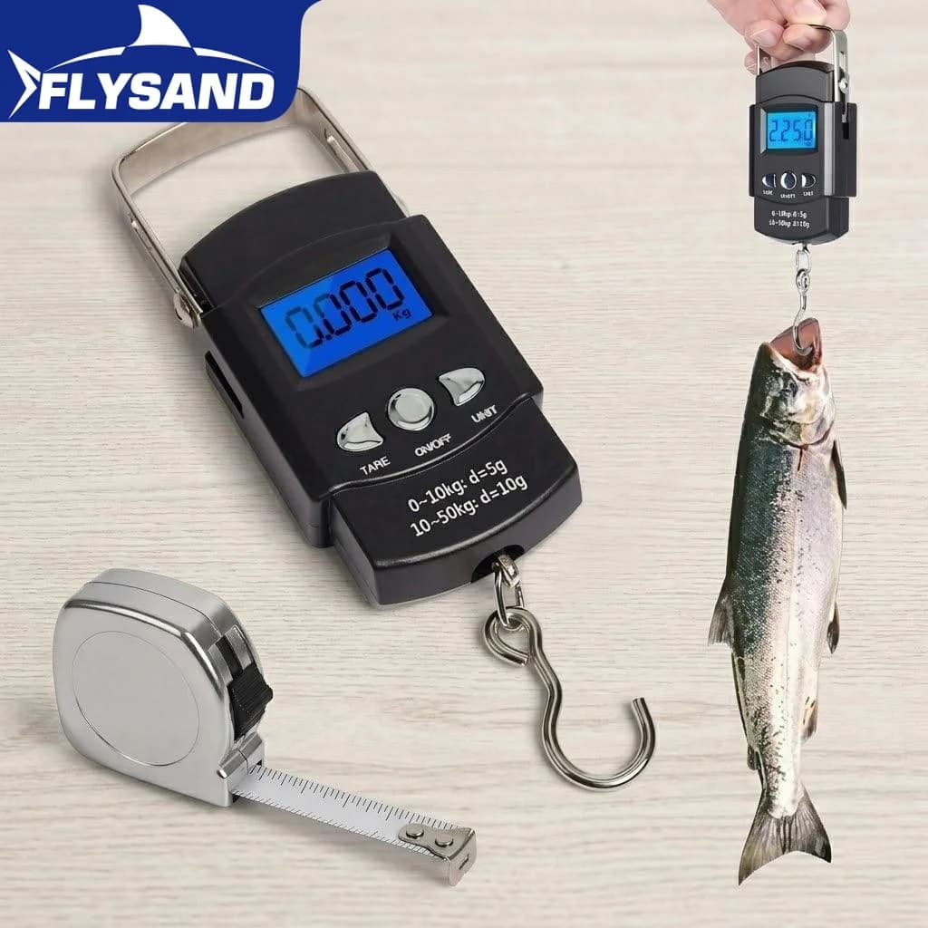 Bilancia Digitale Portatile 110lb/50kg con Retroilluminazione, Bilancia Elettronica per Pesca, Bagagli e Viaggi