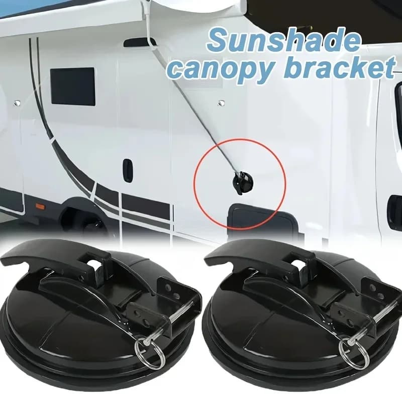 Ancoraggio a ventosa per tenda da sole per camper con gancio di fissaggio per legare la tazza a ventosa per carichi pesanti Accessorio da campeggio esterno nero 2 pezzi
