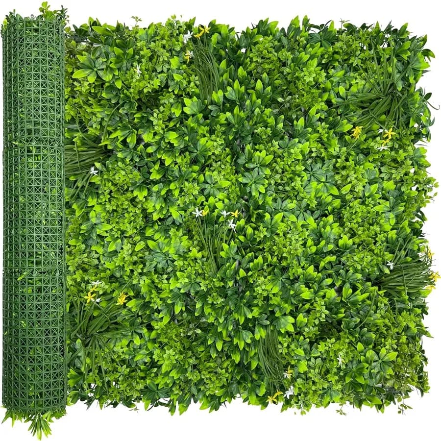 Rotolo da parete per piante artificiali: 40X120 pollici 33,5 piedi quadrati UVAnti edera Schermo per recinzione privacy Pannelli di piante finte Sfondo Boxwood Ivy Vine