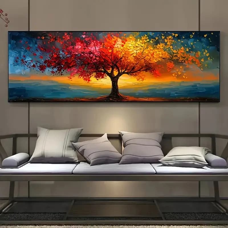 Albero della vita extra-large Poster su tela Arte astratta della parete Decorazioni per la casa moderne Stampa Pittura Modelli geometrici Decorazioni per il soggiorno