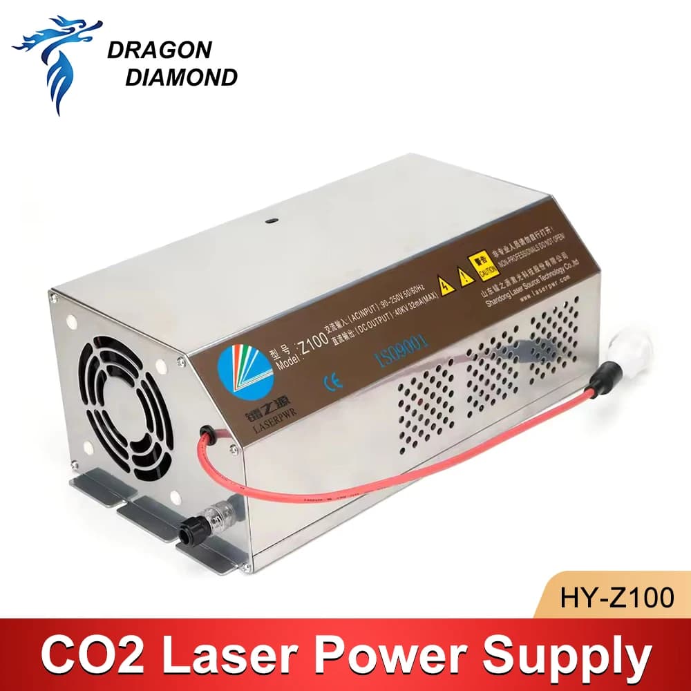 DRAGON DIAMOND Z100 100-130W Alimentatore laser CO2 AC90-250V per macchina da taglio per incisione laser HY-Z100 serie Z