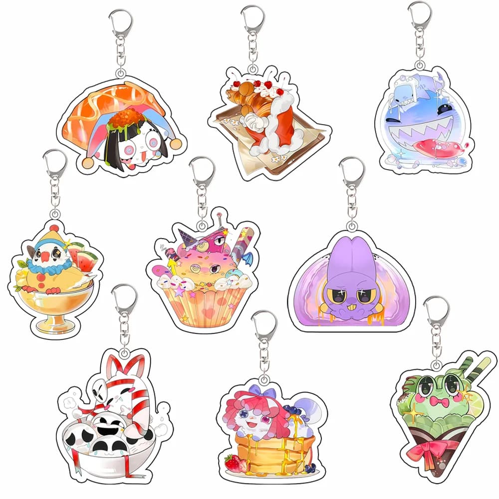 Anime Peripheral Acrylic KeyChain for TADC Pomni Jax Ragatha Gangle Zooble Kinger Caine Creativity Backpack Accessories Gift