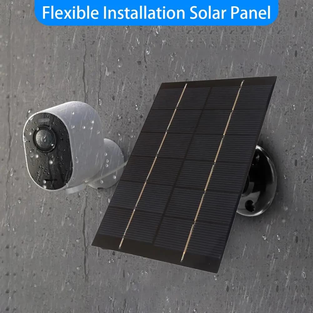 Solar Security Camera Charger, High Efficiency Solar Panel for Emergency Cameras, Universal Power Adapter Waterproof