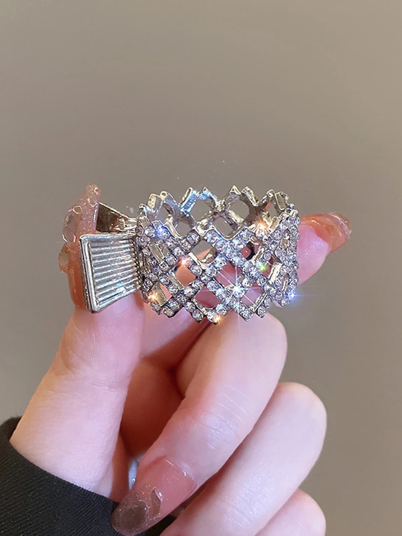 1 pz artigli per capelli con clip a coda di cavallo alta tempestati di diamanti alla moda per accessori per capelli da donna