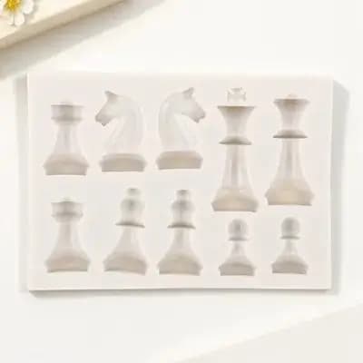 Set Professionale di Stampi in Silicone per Pezzi degli Scacchi, per Resina Epossidica, Fai-da-Te, Flessibili, Riutilizzabili, Superficie Liscia