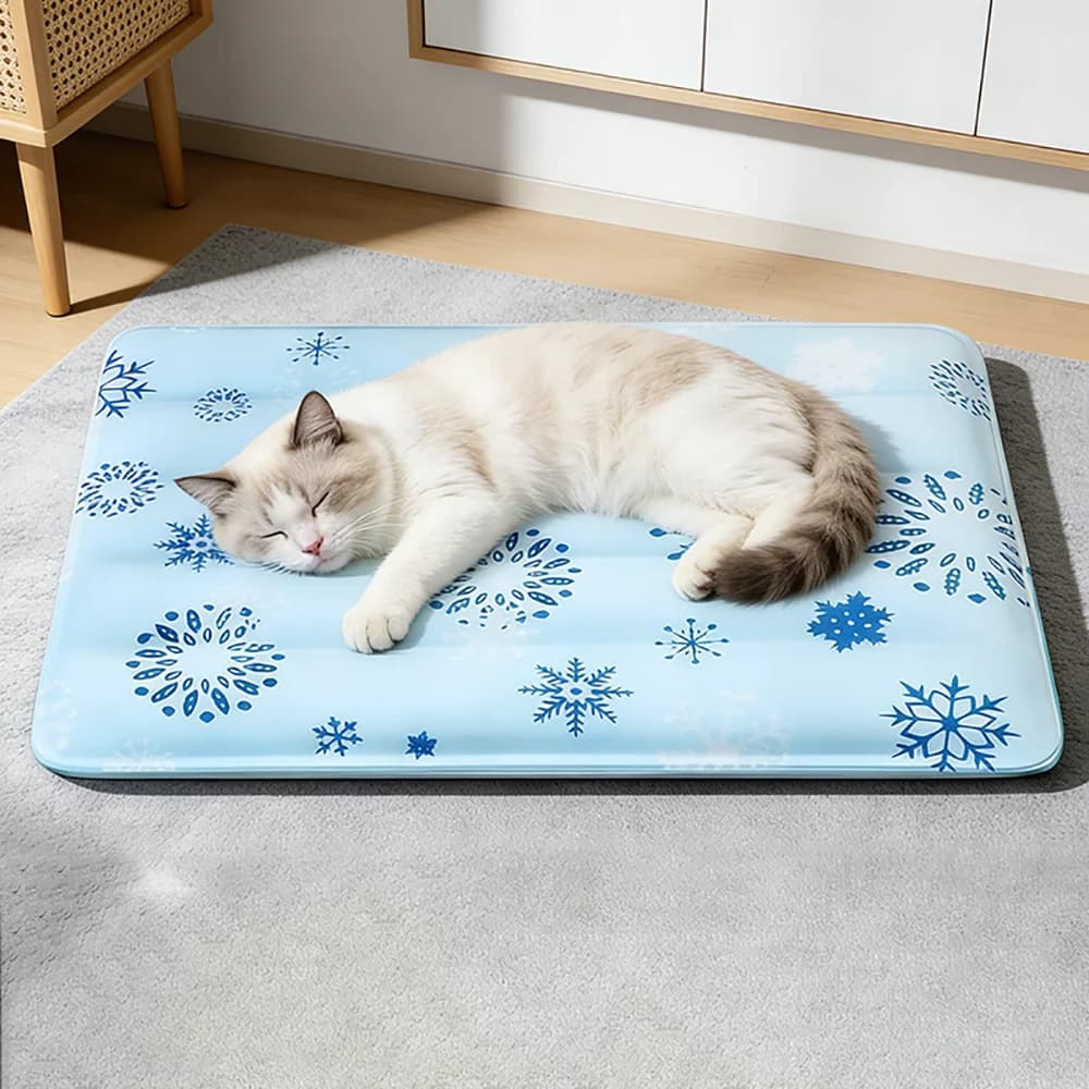 Cartoon Print Summer Cooling Mat for Dogs Cats Non-Toxic Reusable Ice Pad Pet Self-Cooling Cushion Bed