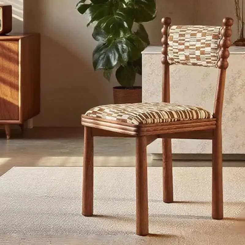 Sedie da Pranzo con Schienale Imbottito, Eleganti Sedie in Legno per Soggiorno, Sedie da Cucina in Stile Nordico, Arredamento per Casa