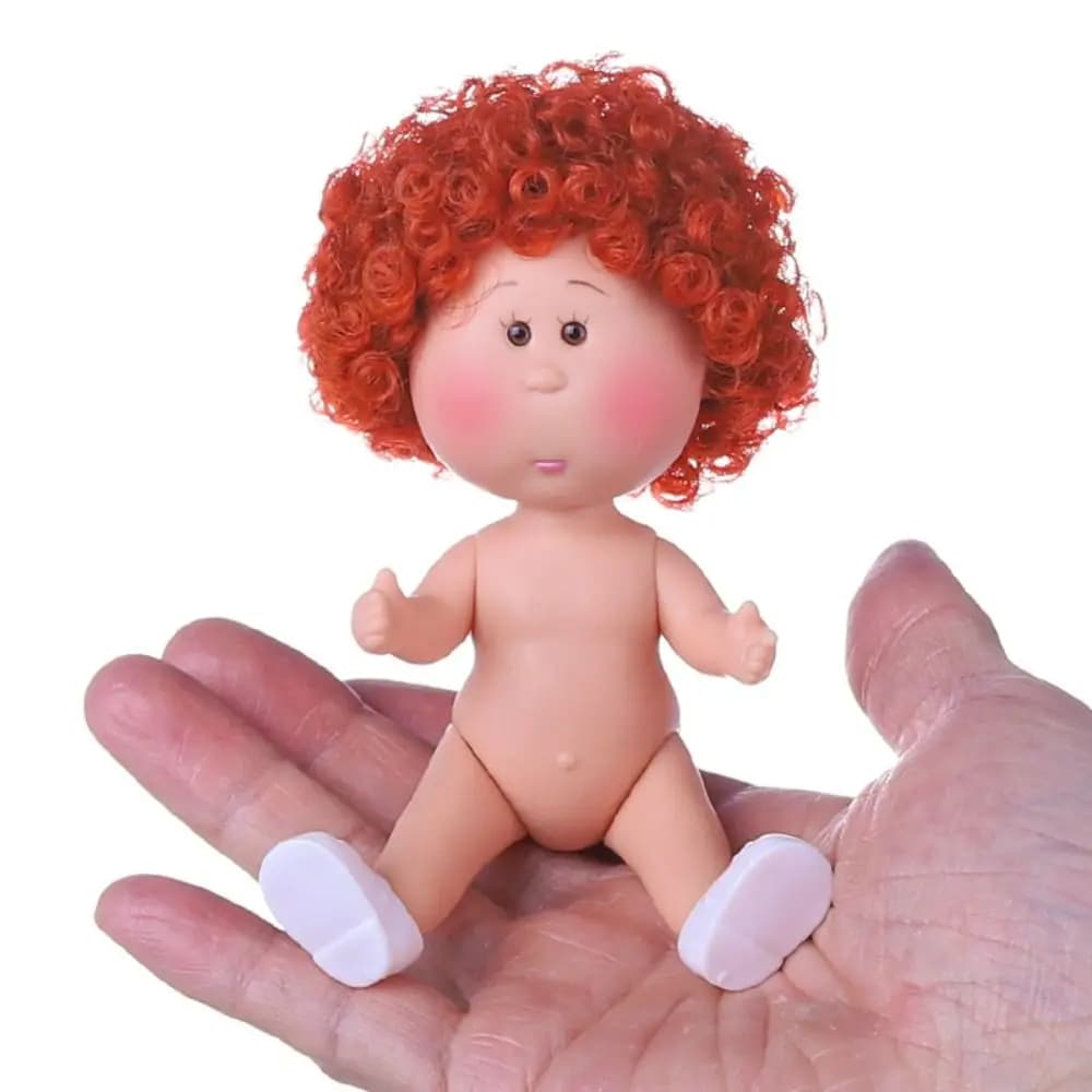 Bambola in vinile con capelli ricci alla moda, occhi a bulbo, 14 cm, per vestire, pelle scura, Mia Potato Dolls, corpo snodabile da 14 cm, giocattoli fai da te