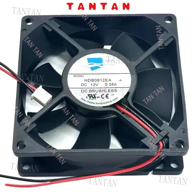 Ventola di Raffreddamento per Server HXH HDB0812EA IP68 DC 12V 0.38A 80x80x25mm a 2 Fili NNN