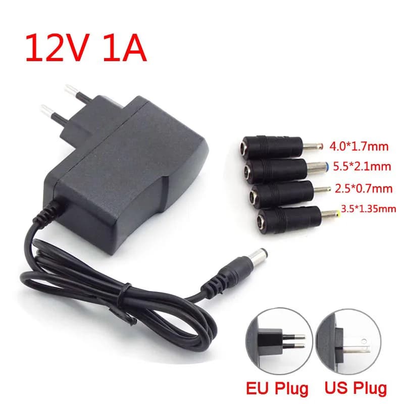 Adattatore AC/DC DC 12V 1A AC 100-240V convertitore di alimentazione caricabatterie US EU Plug 5.5*2.1mm 4.0*1.7mm 3.5*1.35mm 2.5*0.7mm DC Plug C