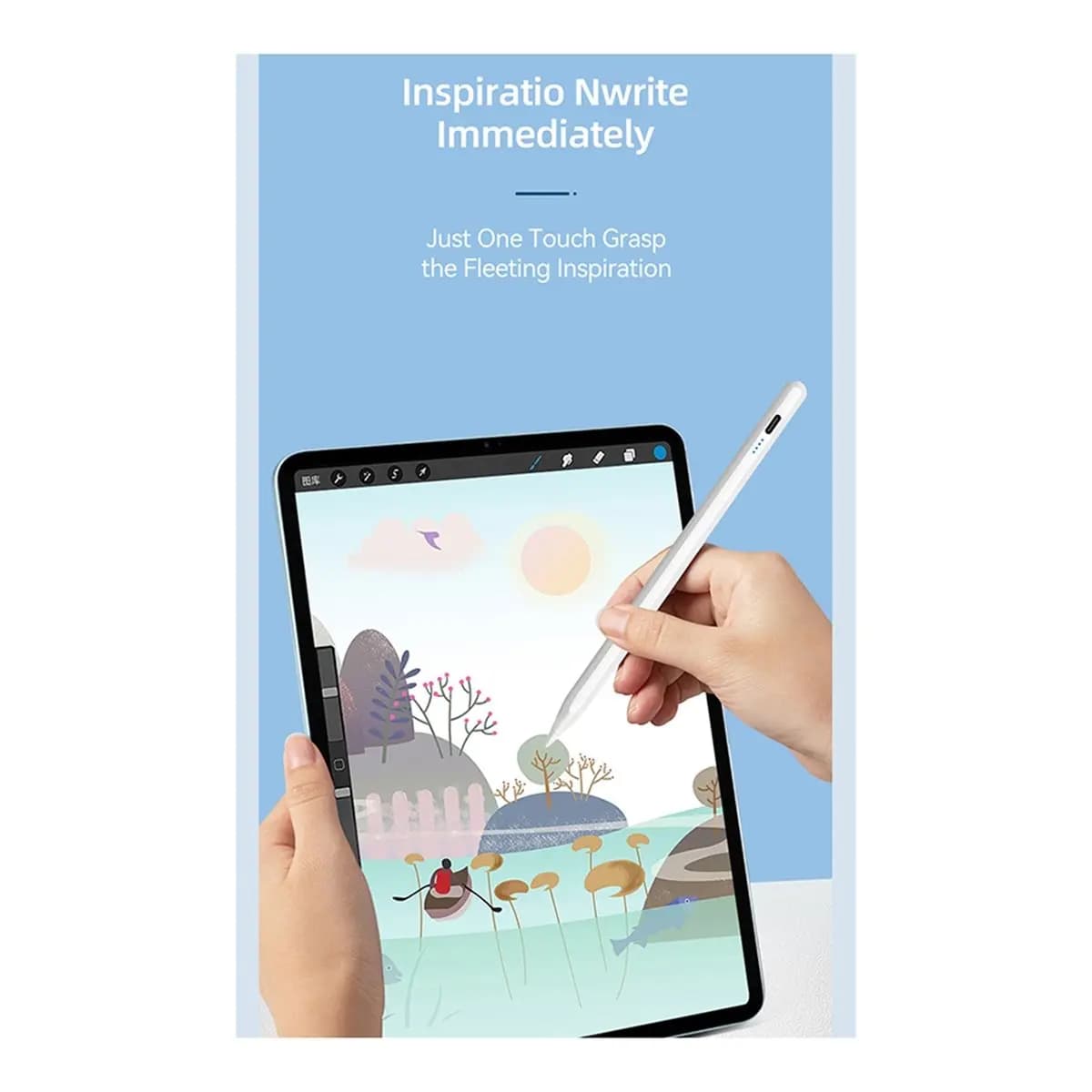fine Stylus Pen Touch Pencil for IPad IOS Tablet, Magnetic Suction, High Precision Capacitive Pen for Drawing and Writing