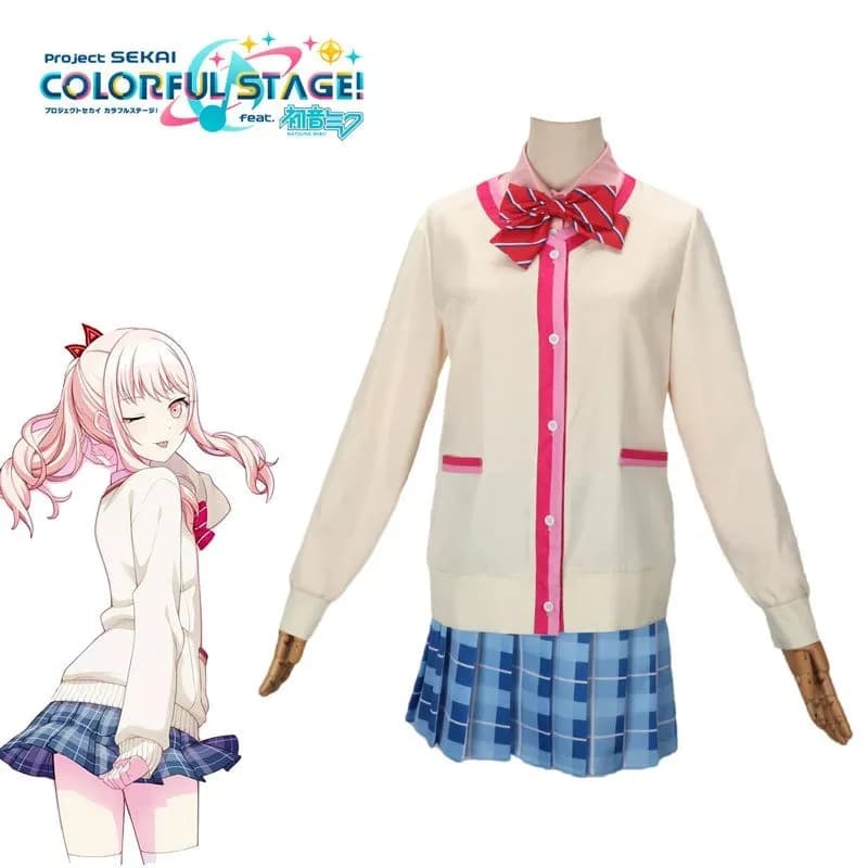 ABC123 Gioco anime Sekai Progetto Palcoscenico colorato Akiyama Mizuki Costume cosplay Ragazze Set uniforme scolastica quotidiana 3;f'6,c;7.y;