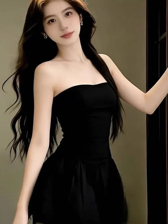 Summer 2026 Pure Desire Style Women's Dress Bustier Short Skirt Slimming A-Line Silhouette Spring Summer Autumn Winter Versatile