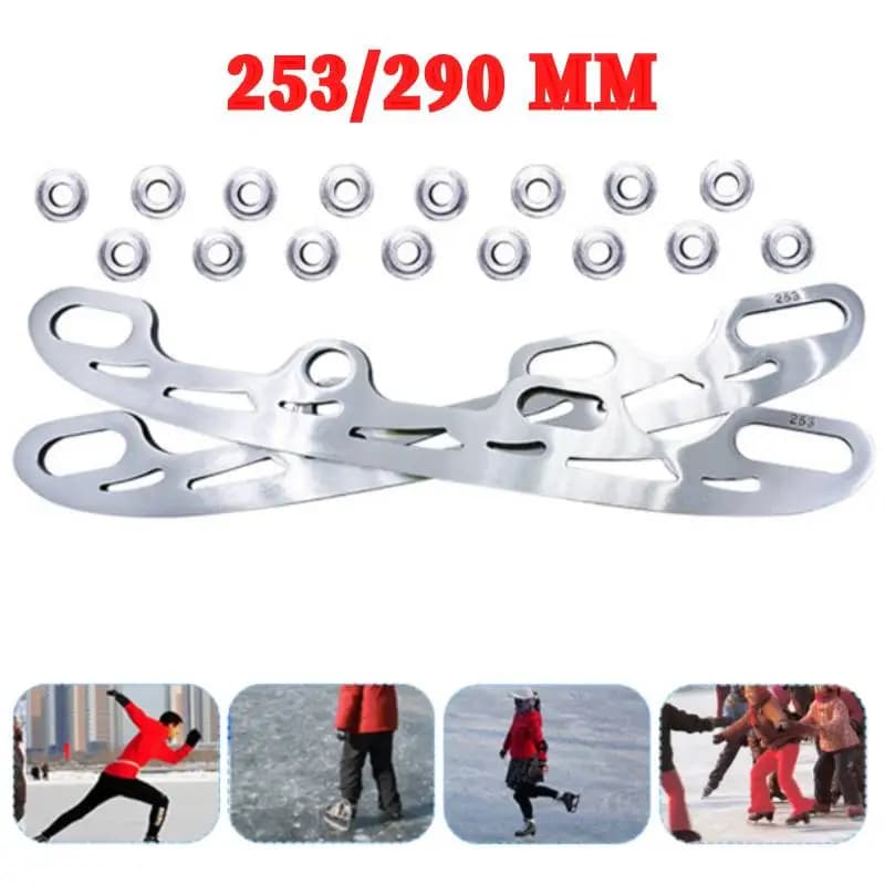 Set di Lame Sostituibili in Acciaio Inox 253/290MM per Pattinaggio a Rotelle, Compatibili con Pattini da Hockey e Pattini Artistici, Design Semplice
