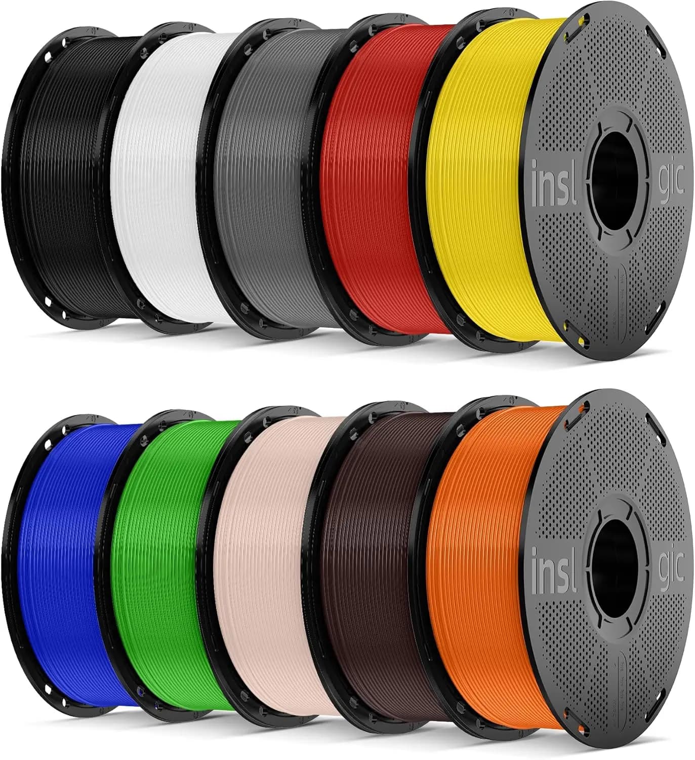 Confezione di filamento PLA Pro per stampante 3D da 10 kg, resistente e robusto, 1,75 mm ±0,02 mm, 10 colori, 10×1 kg