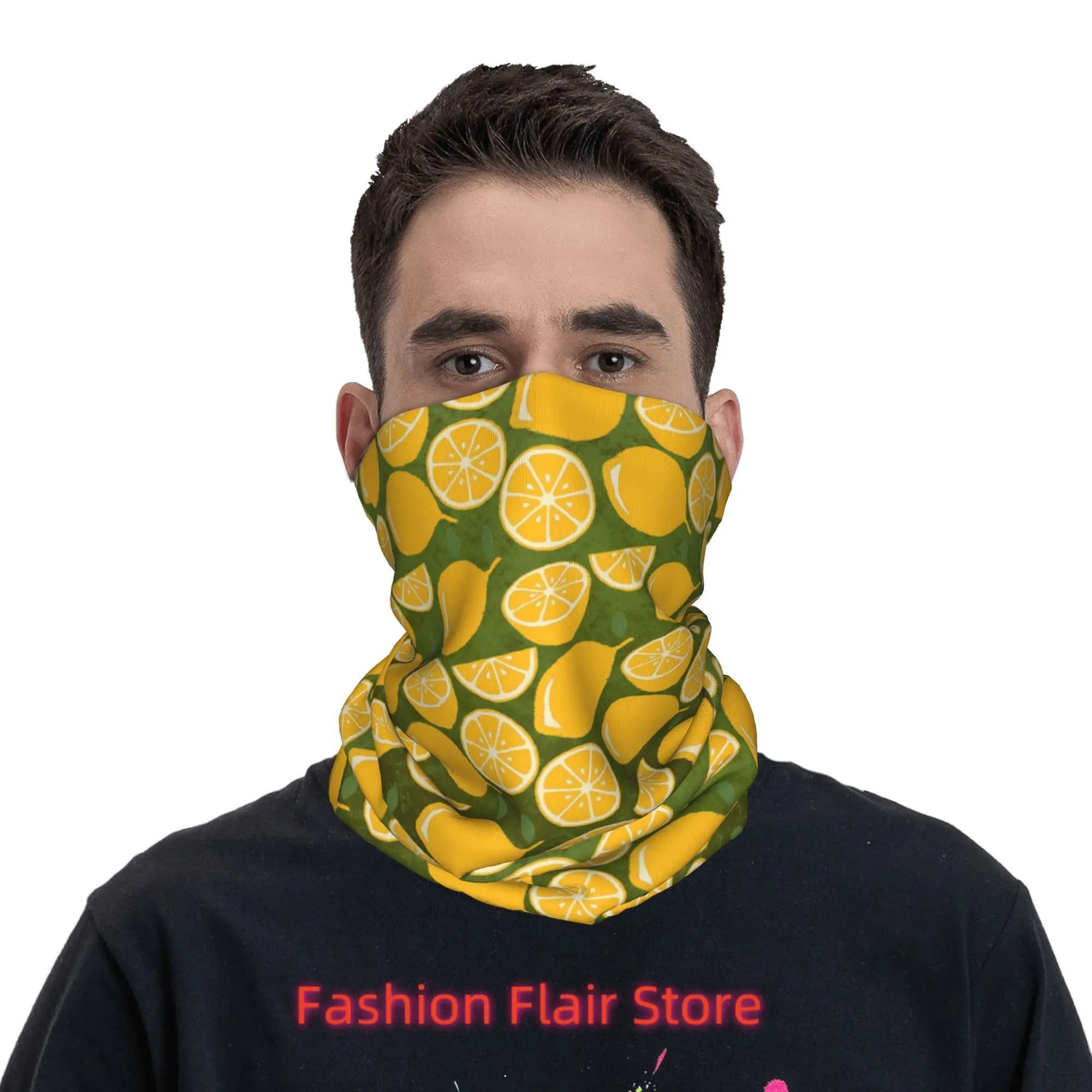 Motivo arancione Frutta Modello nuovo design Bandana Ghetta per il collo Sciarpa avvolgente stampata Maschera multiuso Ciclismo Unisex Adulto Inverno