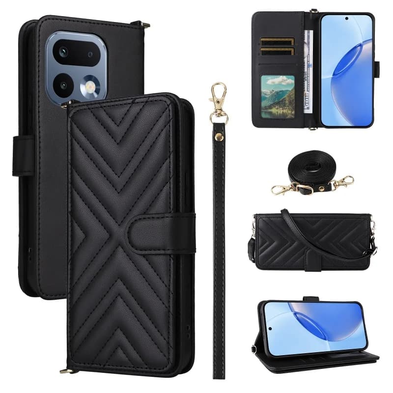 Custodia a tracolla con laccetto e slot per carte per Realme 16 Pro 5G, portacarte RFID antiurto per Realme 16 Pro 5G