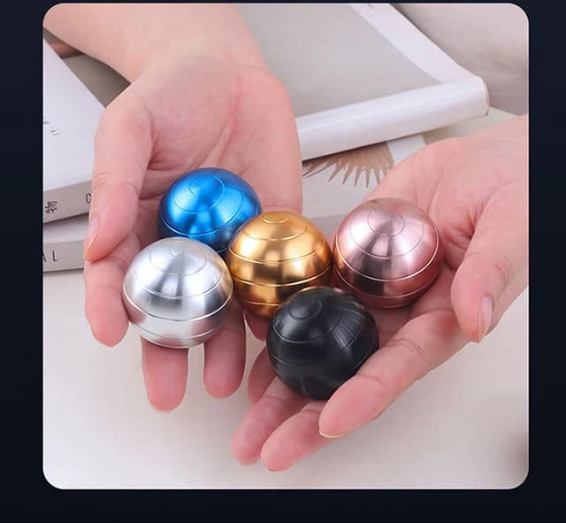 Giroscopio sferico decompressione palla di potenza giocattolo da tavolo giroscopio in metallo illusione ottica ipnosi Agitarsi giocattolo da dito FidgetToy