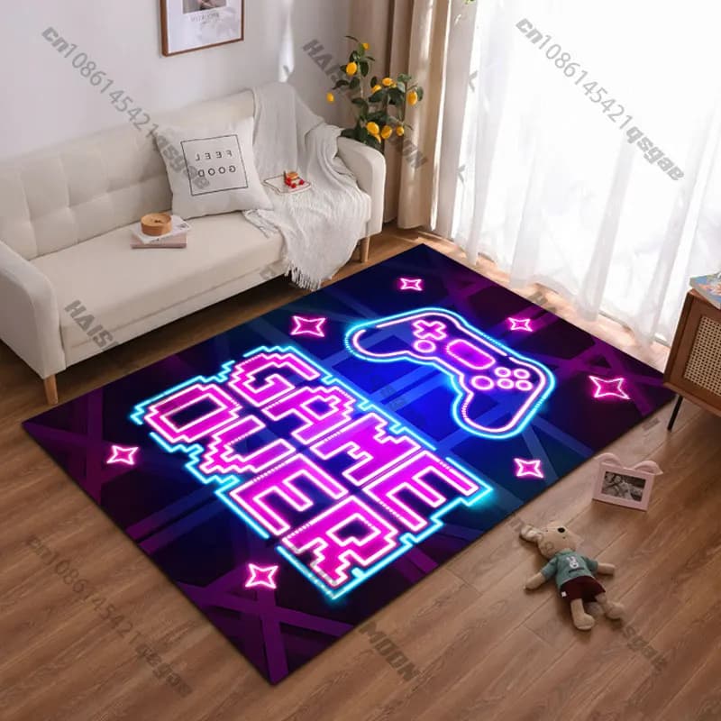 Tappeto con messaggio 'Game Over' per console di gioco, tappeto da yoga, decorazione per soggiorno, tappetino per bambini, zerbino, tappeto per area giochi