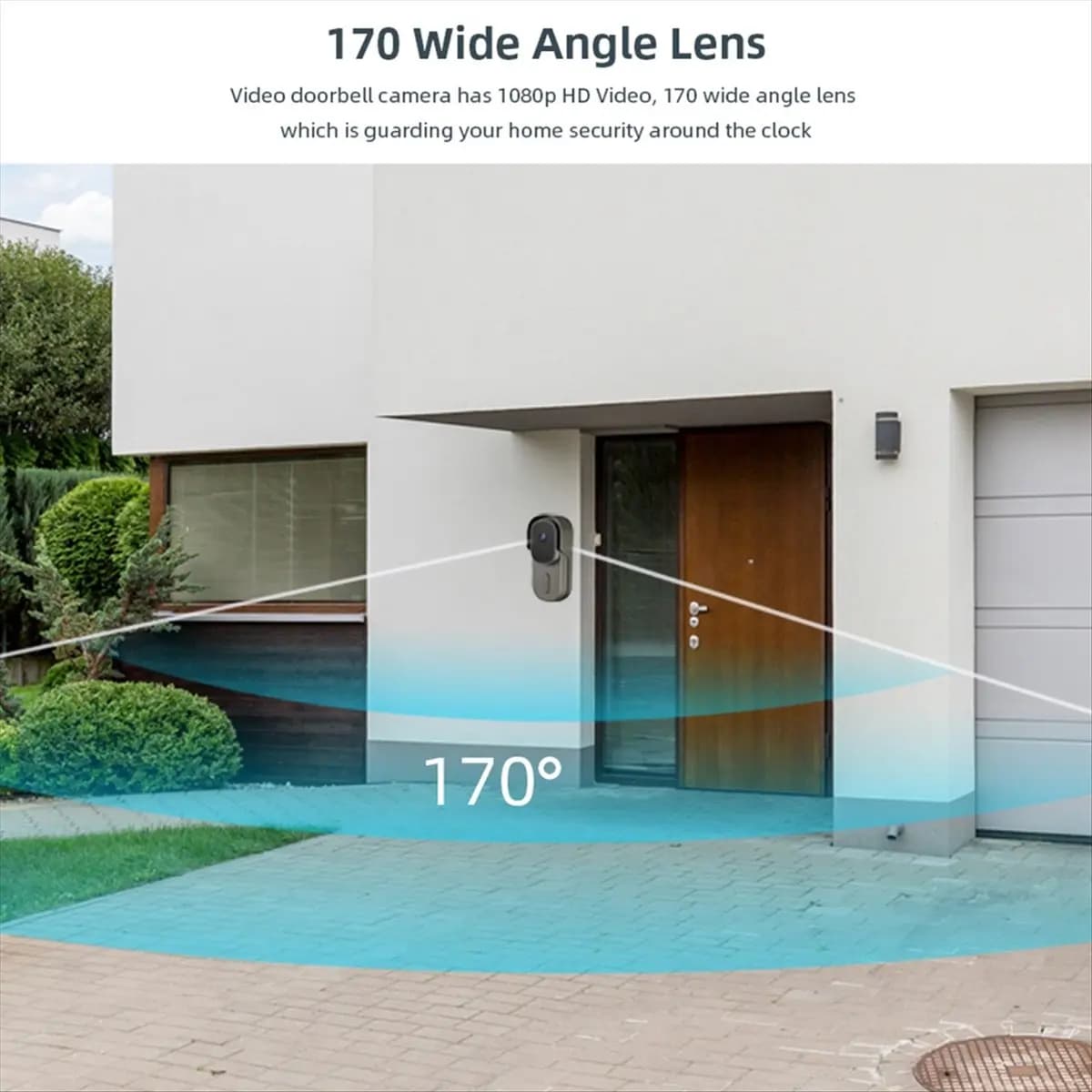Campanello WiFi intelligente 1080P con ampia visualizzazione Tuya Smart Life APP IP65 Campanello audio video impermeabile 2MP