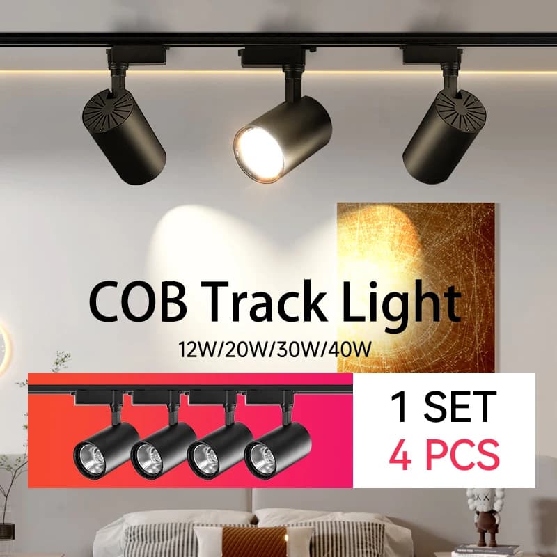 Set luci a binario a led apparecchio 12/20/30/40W COB plafoniera a led 220V lampada a binario illuminazione domestica per soggiorno negozio di abbigliamento