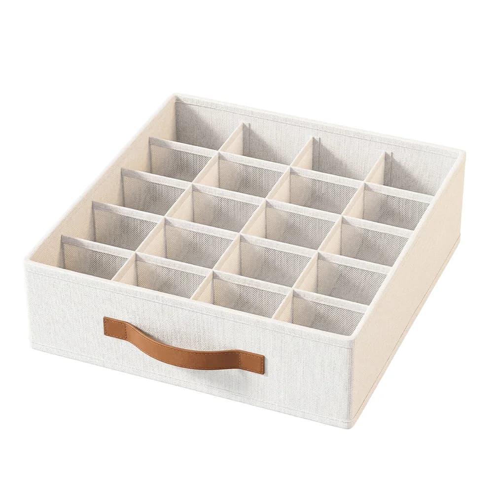 Set da 20 Scatole Pieghevoli in Tessuto Non Tessuto e Organizer per Cassetti, Salvaspazio per Armadi, Ideali per Biancheria Intima, Reggiseni, Calzini, Camicie