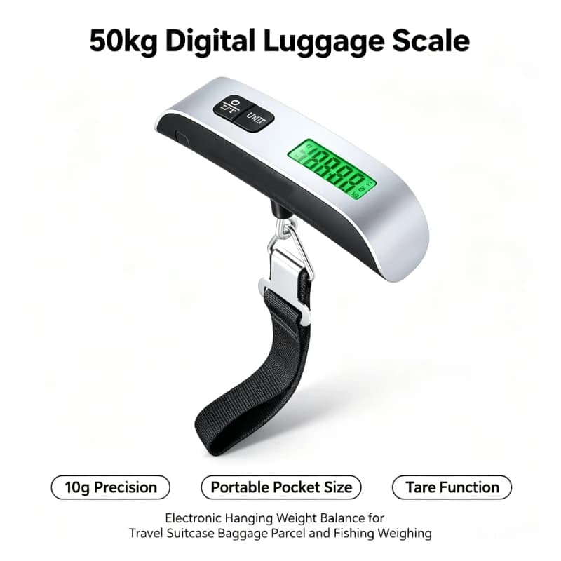 Mini Pocket Electronic Hanging Scale 50kg 10g High Accuracy Digital Weight Balance for Travel Suitcase Baggage Parcel Weighing