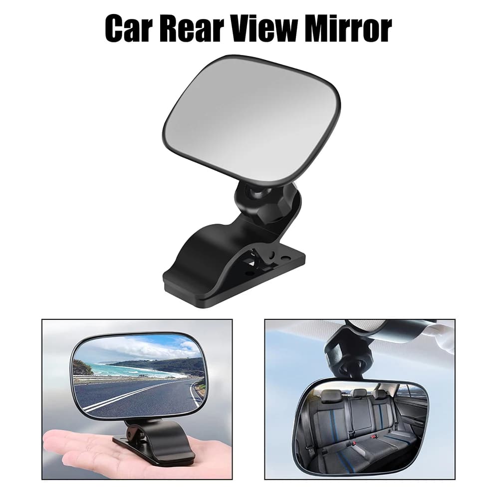 Car Back Seat Baby Kids View Mirror Universal Mini Safety Monitor 360 Rotation 2 in 1 Auto Ornament Adjustable