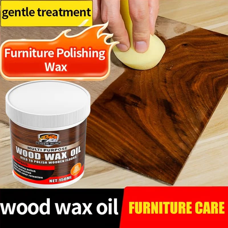 Cera per Legno e Auto Multiuso da 150ML con Spugna, Olio Lucidante Anti-Graffio e Anti-Corrosione