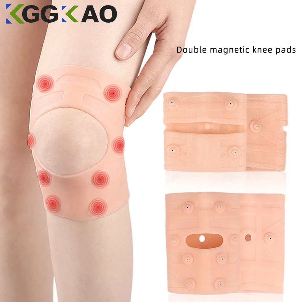 Ginocchiera magnetica 1PC, tutore di supporto per manica di compressione del ginocchio in silicone, protezioni impermeabili per ginocchiere rotuleo per menisco sportivo