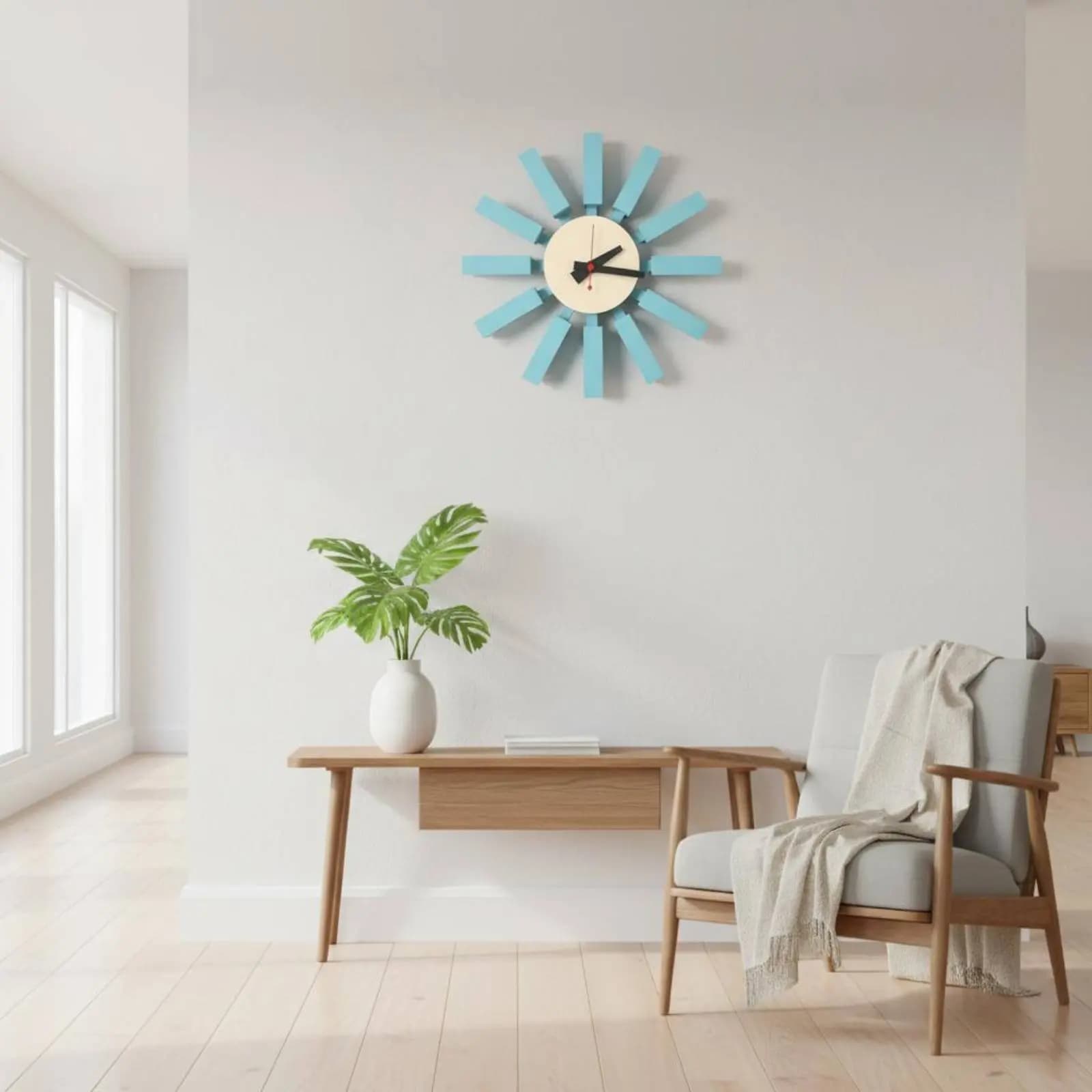 Orologio da Parete a Turbina Silenzioso, Design Nordico Creativo, Decorazione per la Casa, Funzionamento a Batteria per Soggiorno