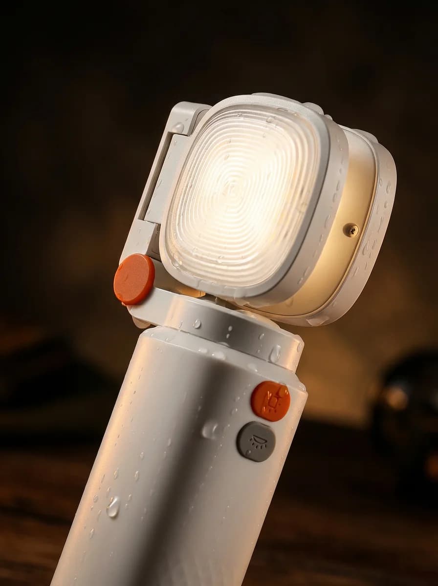 4-in-1 Camping Light Flashlight 2000LM Rechargeable 120H Runtime Adjustable Magnetic Tripod Outdoor Lantern