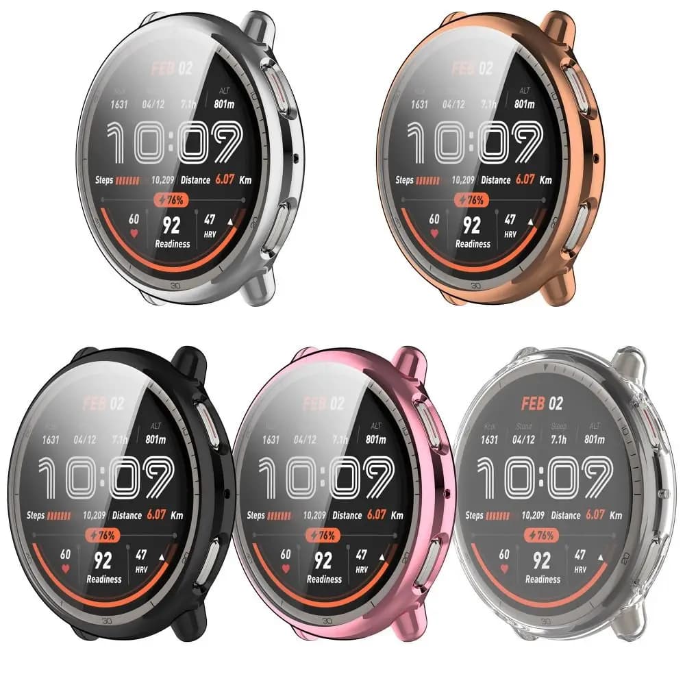 TPU Protective Case Anti-scratch Bumper Screen Cover Full Protection Watch Shell for Amazfit Active 2 Smart Watch Accessories